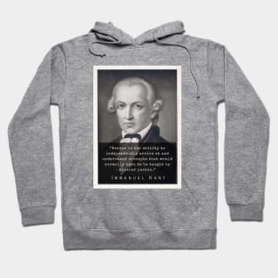 Immanuel Kant  portrait and quote: Genius is the ability to independently arrive at and understand concepts that would normally have to be taught by another person. Hoodie